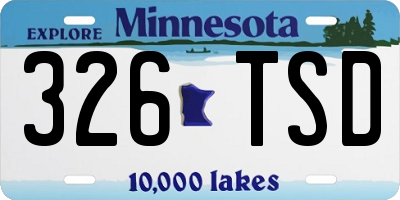 MN license plate 326TSD