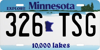 MN license plate 326TSG