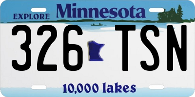 MN license plate 326TSN