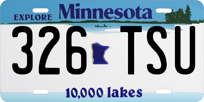 MN license plate 326TSU