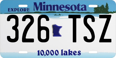 MN license plate 326TSZ