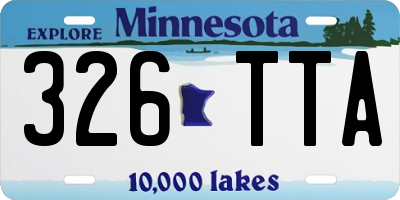 MN license plate 326TTA