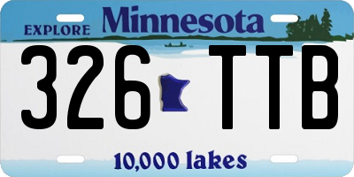 MN license plate 326TTB