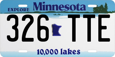 MN license plate 326TTE