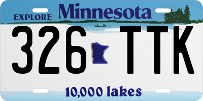MN license plate 326TTK