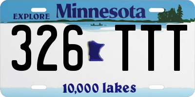 MN license plate 326TTT