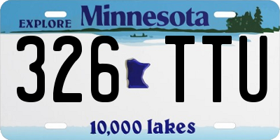 MN license plate 326TTU
