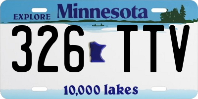 MN license plate 326TTV