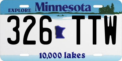 MN license plate 326TTW