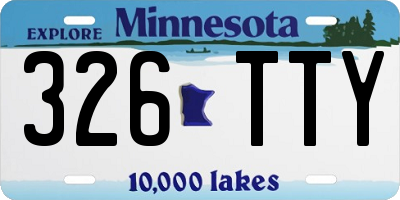 MN license plate 326TTY