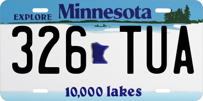 MN license plate 326TUA