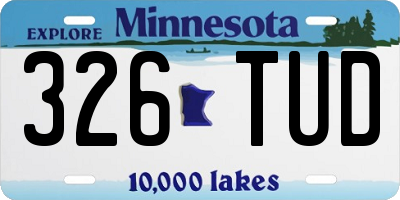 MN license plate 326TUD