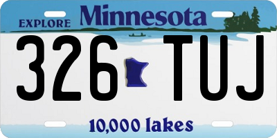 MN license plate 326TUJ
