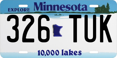 MN license plate 326TUK