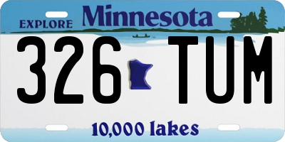 MN license plate 326TUM