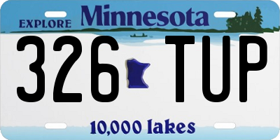 MN license plate 326TUP
