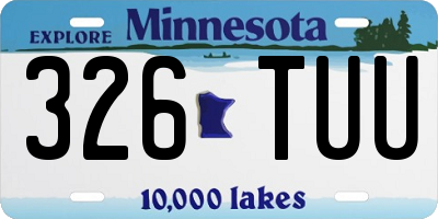 MN license plate 326TUU