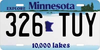 MN license plate 326TUY