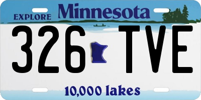 MN license plate 326TVE