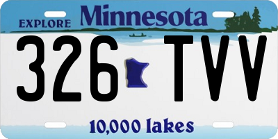 MN license plate 326TVV