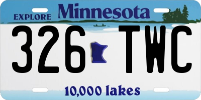 MN license plate 326TWC