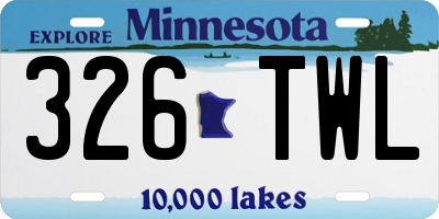 MN license plate 326TWL