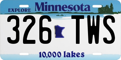 MN license plate 326TWS