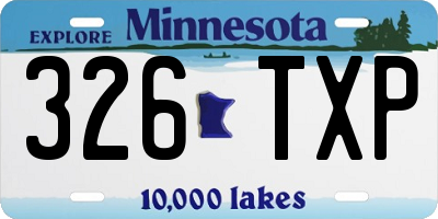 MN license plate 326TXP
