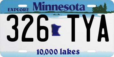 MN license plate 326TYA