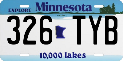 MN license plate 326TYB
