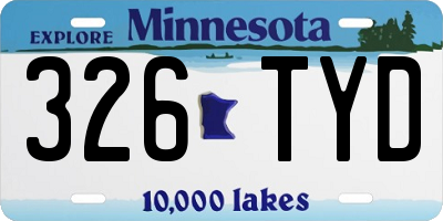 MN license plate 326TYD