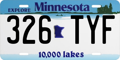 MN license plate 326TYF