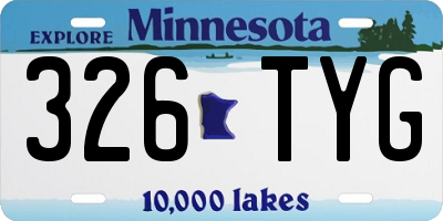 MN license plate 326TYG