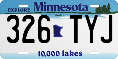 MN license plate 326TYJ