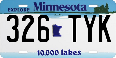 MN license plate 326TYK
