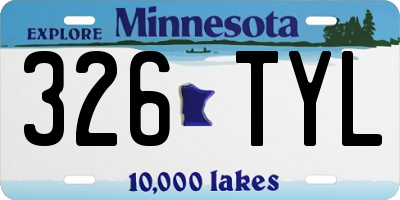 MN license plate 326TYL