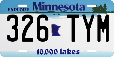 MN license plate 326TYM