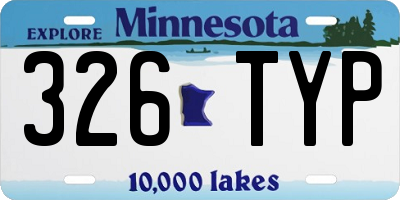 MN license plate 326TYP