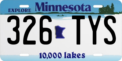 MN license plate 326TYS