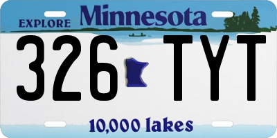 MN license plate 326TYT