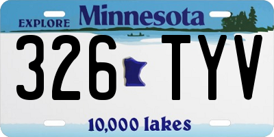 MN license plate 326TYV