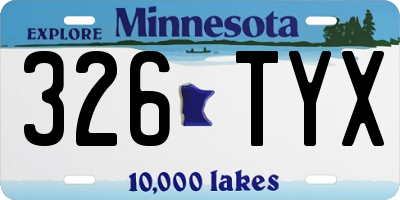 MN license plate 326TYX