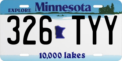 MN license plate 326TYY