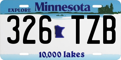 MN license plate 326TZB