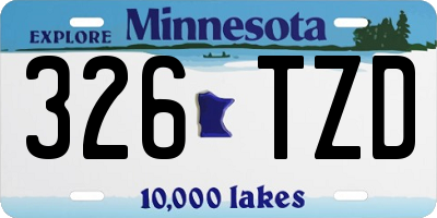 MN license plate 326TZD