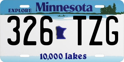 MN license plate 326TZG