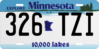 MN license plate 326TZI