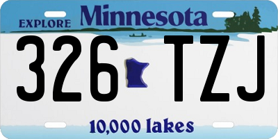 MN license plate 326TZJ