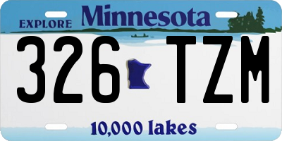 MN license plate 326TZM