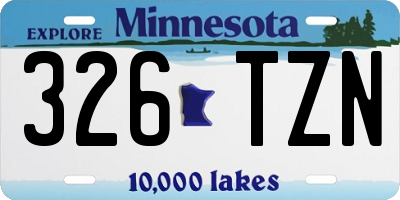 MN license plate 326TZN